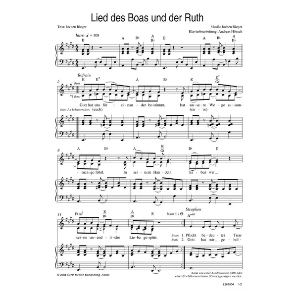 Produktbild des Artikels Lied des Boas und der Ruth (Noten - Download)