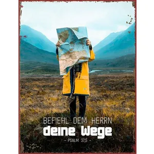 Produktbild des Artikels Metallschild groß - Befiehl dem Herrn deine Wege ()