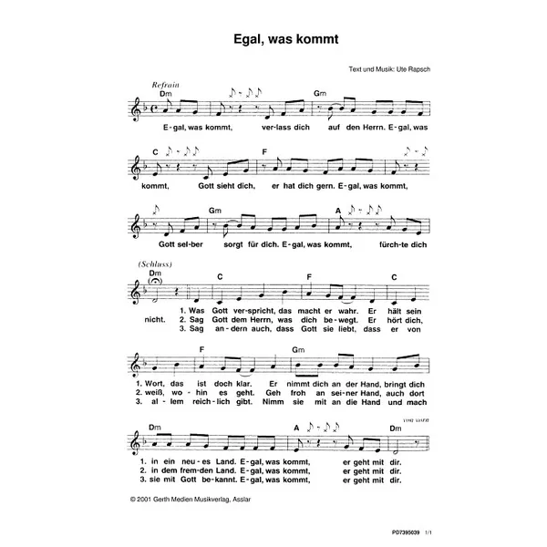 Produktbild des Artikels Egal was kommt (Noten - Download)