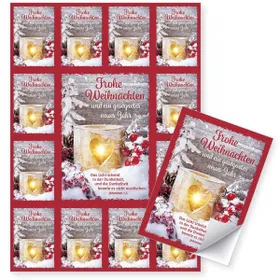 Produktbild des Artikels Aufkleber-Gruß-Karten: Frohe Weihnachten Joh.1,5 4 Stück (Schreibwaren)