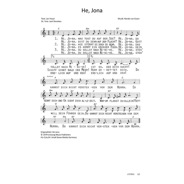 Produktbild des Artikels He, Jona (Noten - Download)