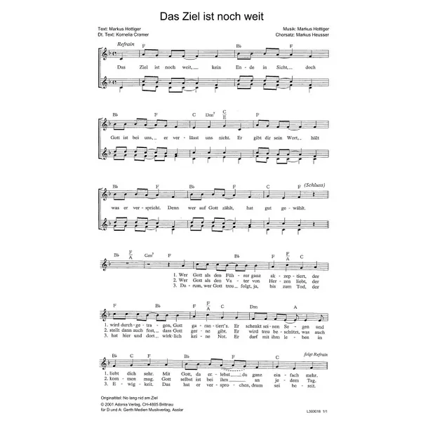 Produktbild des Artikels Das Ziel ist noch weit (Noten - Download)