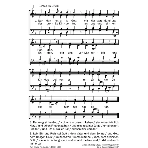 Produktbild des Artikels Nun danket alle Gott (Noten - Download)