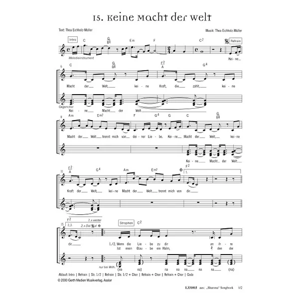 Produktbild des Artikels Keine Macht der Welt (Noten - Download)