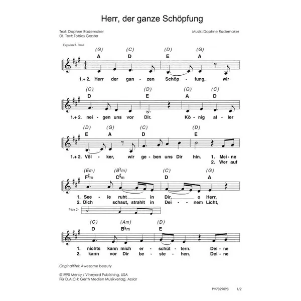 Produktbild des Artikels Herr, der ganzen Schöpfung (Noten - Download)