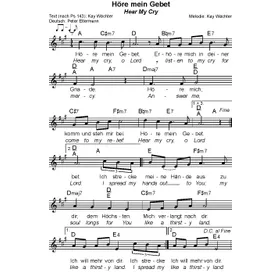 Produktbild des Artikels Höre mein Gebet (Noten - Download)