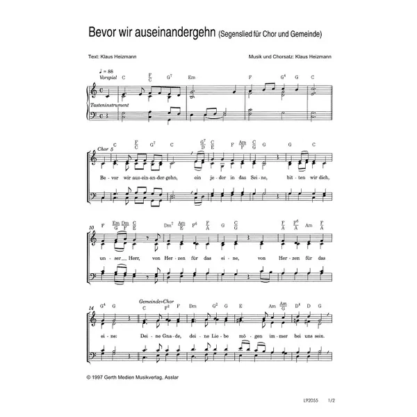 Produktbild des Artikels Bevor wir auseinandergehn (Noten - Download)