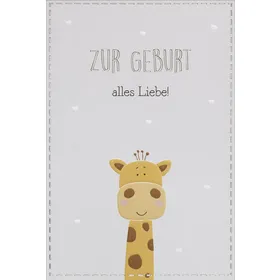 Produktbild des Artikels Faltkarte "Zur Geburt alles Liebe!" - Giraffe (Schreibwaren)