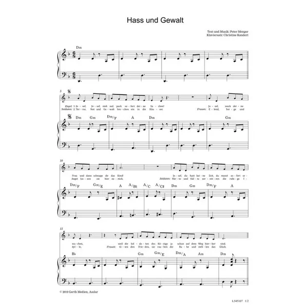 Produktbild des Artikels Hass und Gewalt (Noten - Download)