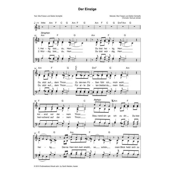 Produktbild des Artikels Der Einzige (Noten - Download)