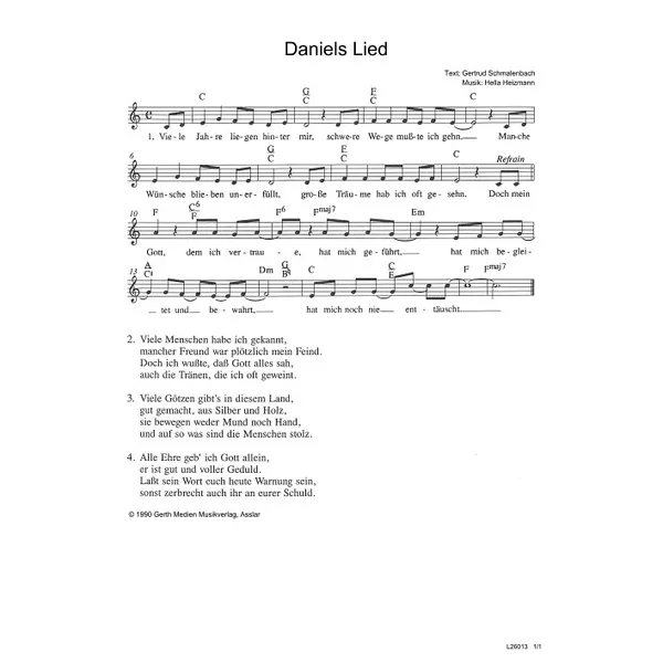 Produktbild des Artikels Daniels Lied (Noten - Download)