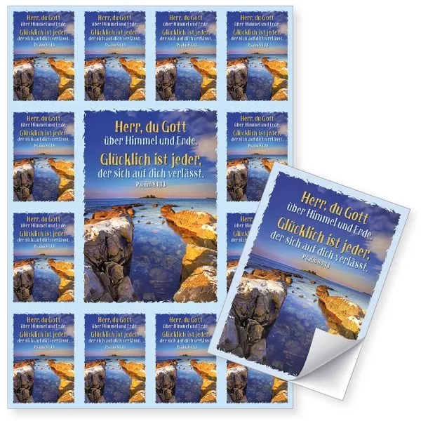 Produktbild des Artikels Aufkleber-Grußkarten: Herr, du Gott, 4 Stück (Schreibwaren)