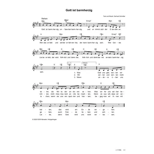 Produktbild des Artikels Gott ist barmherzig (Noten - Download)