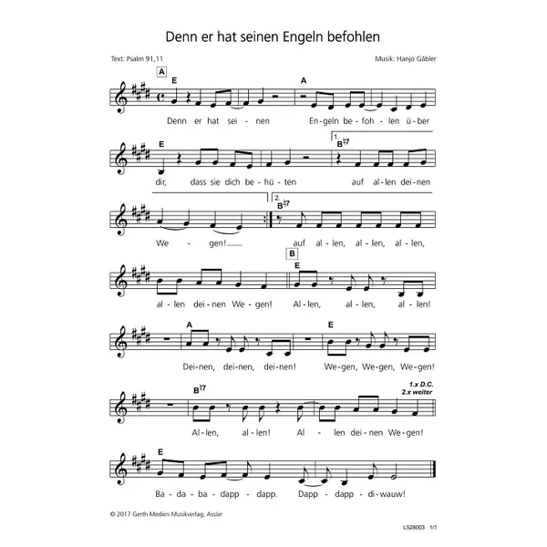 Produktbild des Artikels Denn er hat seinen Engel befohlen (Noten - Download)