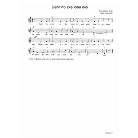 Produktbild des Artikels Denn wo zwei oder drei (Noten - Download)