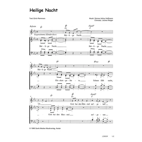 Produktbild des Artikels Heilige Nacht (Noten - Download)