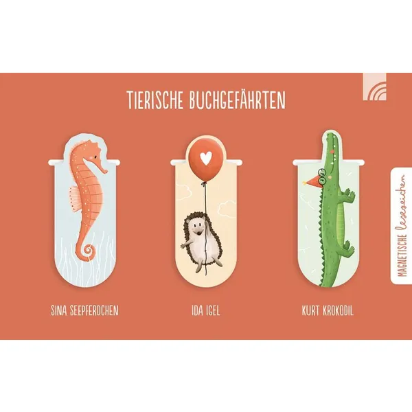 Produktbild des Artikels Lesezeichen "Tierische Buchgefährten" (3er-Set) (Schreibwaren)