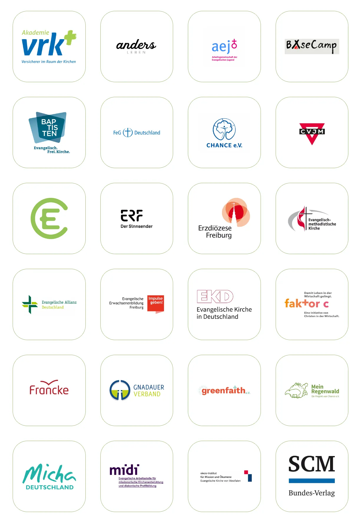 Logos der Partner der Initiative Schöpfung