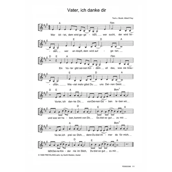 Produktbild des Artikels Vater, ich danke dir (Noten - Download)