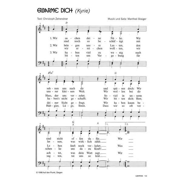 Produktbild des Artikels Erbarme dich (Kyrie) (Noten - Download)