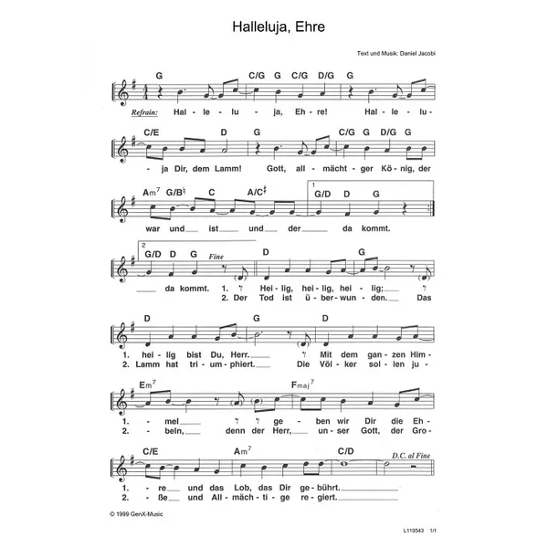 Produktbild des Artikels Halleluja, Ehre (Noten - Download)