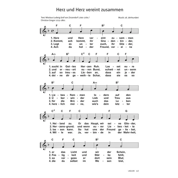 Produktbild des Artikels Herz und Herz vereint zusammen (Noten - Download)