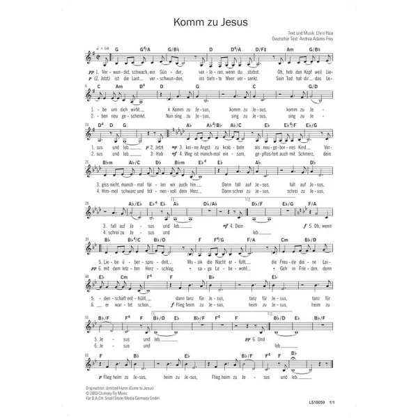 Produktbild des Artikels Komm zu Jesus (Noten - Download)