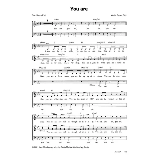 Produktbild des Artikels You are (Noten - Download)