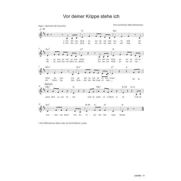 Produktbild des Artikels Vor deiner Krippe stehe ich (Noten - Download)