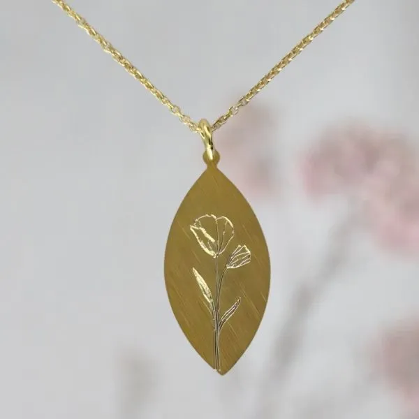 Produktbild des Artikels Kette mit Anhänger "Blume" vergoldet ()