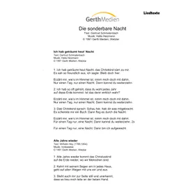 Produktbild des Artikels Die sonderbare Nacht (Liedtexte) (Noten - Download)