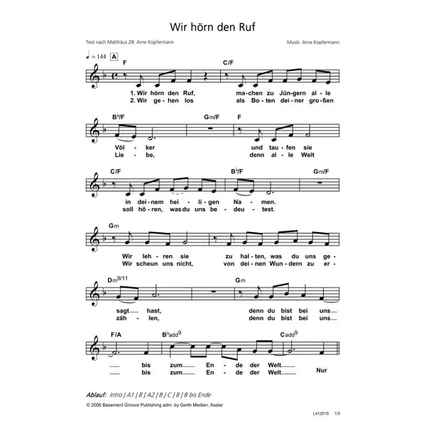 Produktbild des Artikels Wir hörn den Ruf (Noten - Download)