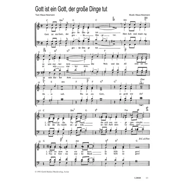 Produktbild des Artikels Gott ist ein Gott, der große Dinge tut (Noten - Download)