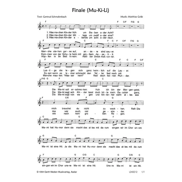 Produktbild des Artikels Finale (Mu-Ki-Li) (Noten - Download)