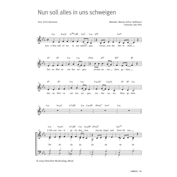 Produktbild des Artikels Nun soll alles in uns schweigen (Noten - Download)
