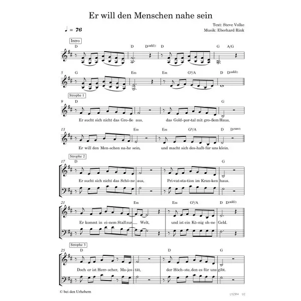 Produktbild des Artikels Er will den Menschen nahe sein (Noten - Download)