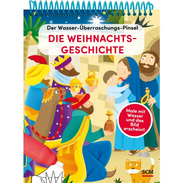 Produktbild des Artikels Der Wasser-Überraschungs-Pinsel - Die Weihnachtsgeschichte (Buch - Spiralbindung)
