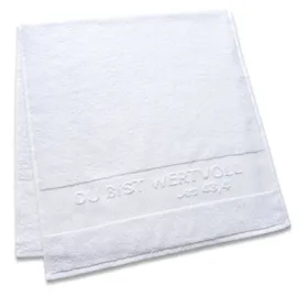 Produktbild des Artikels Dusch- und Badetuch "Du bist wertvoll" - weiß ()