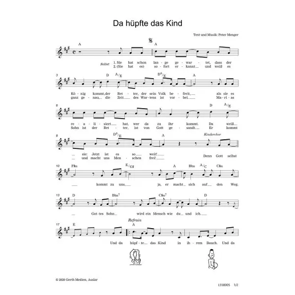 Produktbild des Artikels Da hüpfte das Kind (Noten - Download)