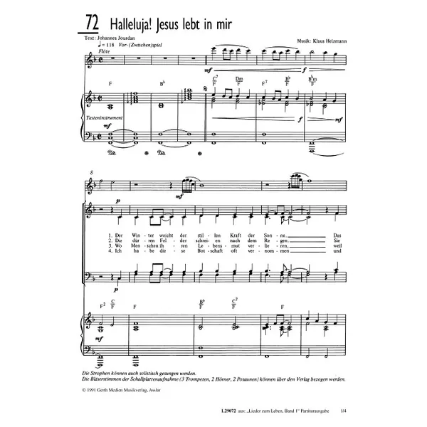 Produktbild des Artikels Halleluja! Jesus lebt in mir (Noten - Download)