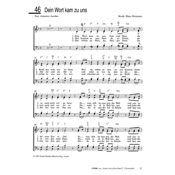 Produktbild des Artikels Dein Wort kam zu uns (Noten - Download)