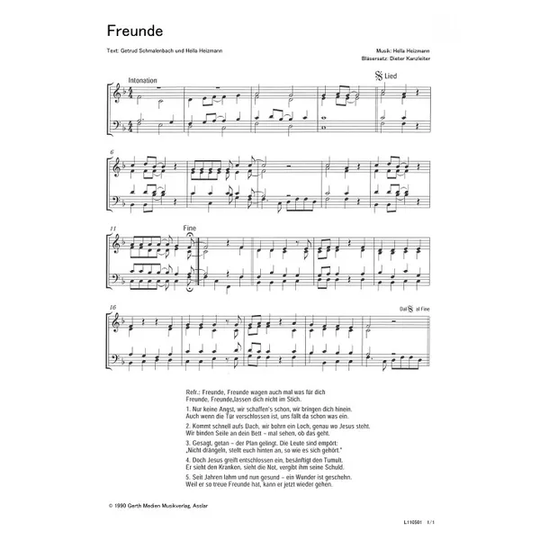 Produktbild des Artikels Freunde (Noten - Download)