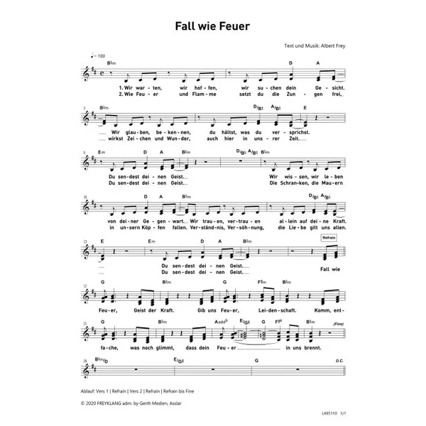 Produktbild des Artikels Fall wie Feuer (Noten - Download)
