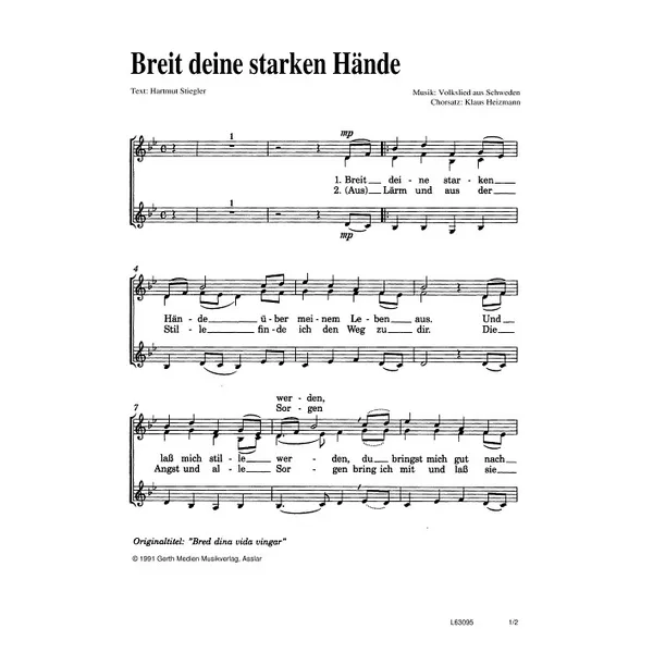 Produktbild des Artikels Breit deine starken Hände (Noten - Download)