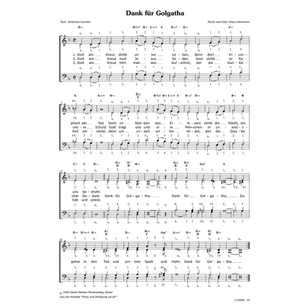 Produktbild des Artikels Dank für Golgatha (Noten - Download)