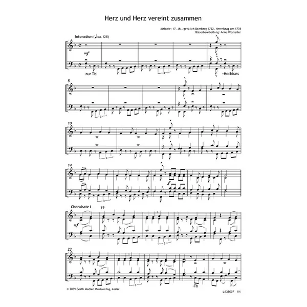 Produktbild des Artikels Herz und Herz vereint zusammen (Noten - Download)