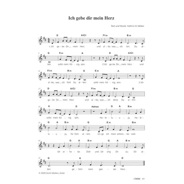 Produktbild des Artikels Ich gebe dir mein Herz (Noten - Download)