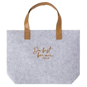 Produktbild des Artikels Einkaufstasche Filz "Du bist bei mir" - hellgrau ()