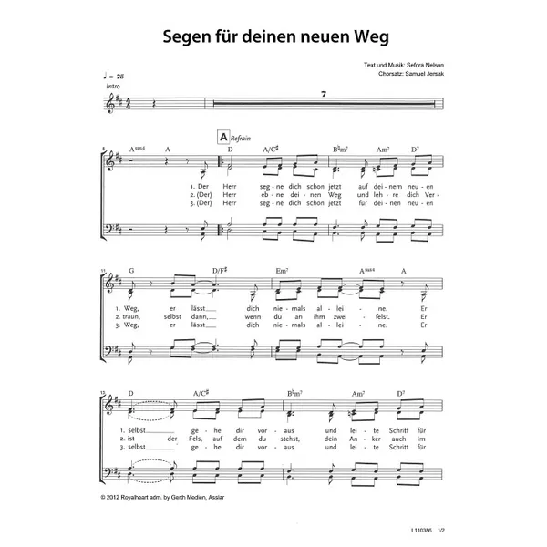 Produktbild des Artikels Segen für deinen neuen Weg (Noten - Download)