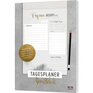 Produktbild des Artikels Pray more. Worry less - Tagesplaner Abreißblock (Schreibwaren)